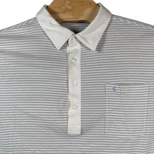 Criquet Polo Shirt Striped Mens XXL Grey Organic Cotton Short Sleeve Pocket Golf